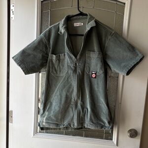 Rokit Green corduroy Short Sleeve Zip-Up Jacket